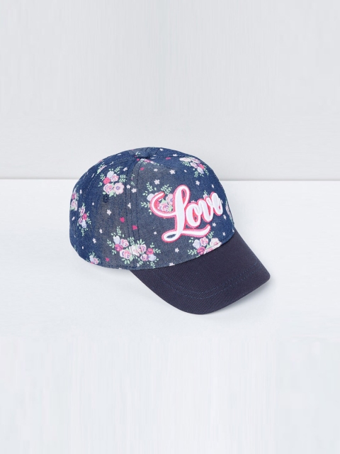 

max Girls Blue & Pink Floral Printed Visor Cap