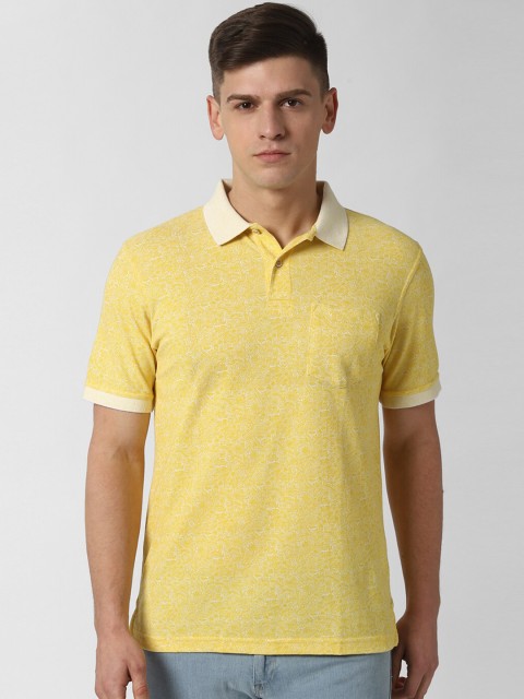

Peter England Men Yellow Printed Polo Collar T-shirt