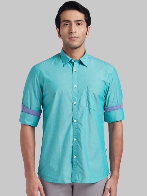 

Parx Men Sea Green Regular Fit Solid Casual Shirt