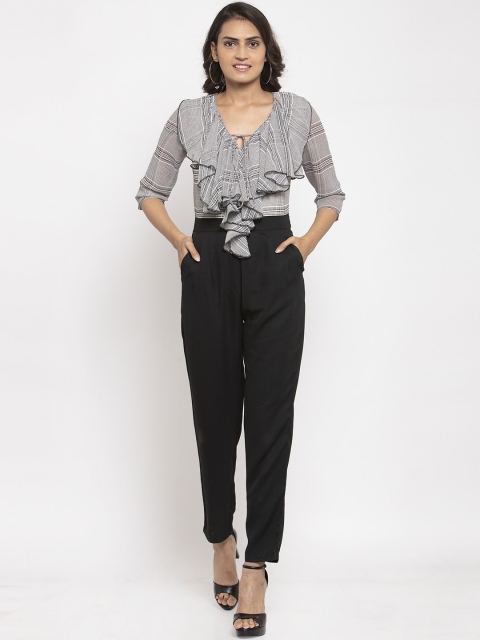 

Magnetic Designs Women Black Checked Basic Jumpsuit
