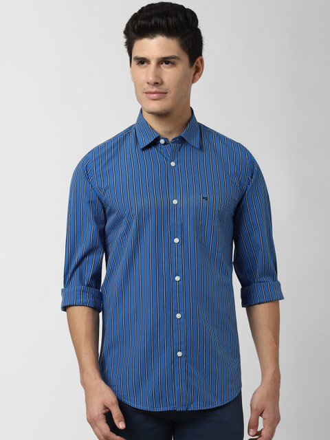 

Peter England Casuals Men Blue Slim Fit Striped Casual Shirt