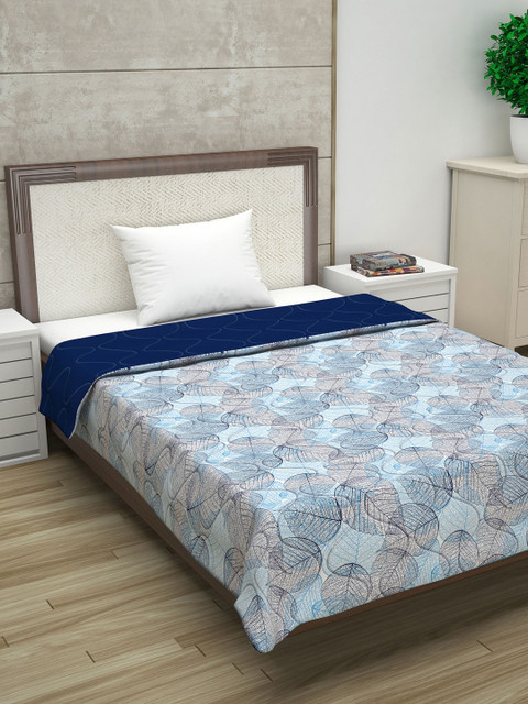 

Divine Casa Blue Floral Mild Winter 110 GSM Single Bed Comforter
