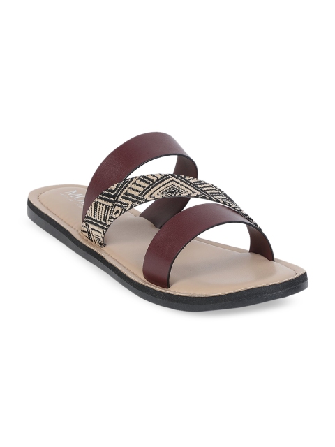 

Mode by Red Tape Women Burgundy Woven Design Open Toe Flats