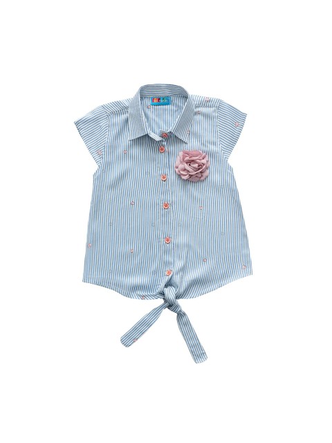 

Kid Studio Girls Blue Striped Shirt Style Top
