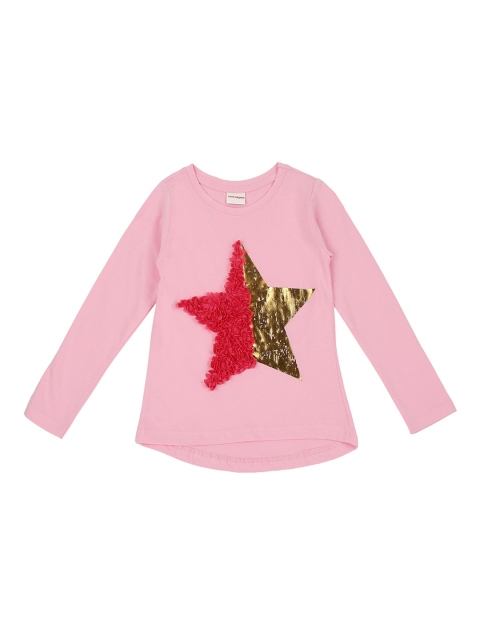 

RAINE AND JAINE Girls Pink Printed Round Neck T-shirt