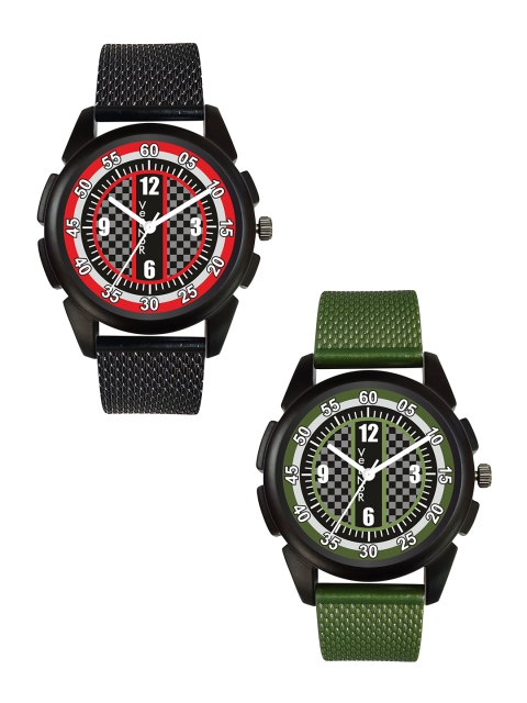 

VeBNoR Boys Red & Green Analogue Watch