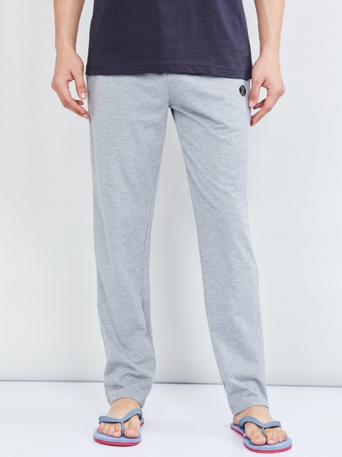 

max Men Grey Melange Solid Lounge Pants