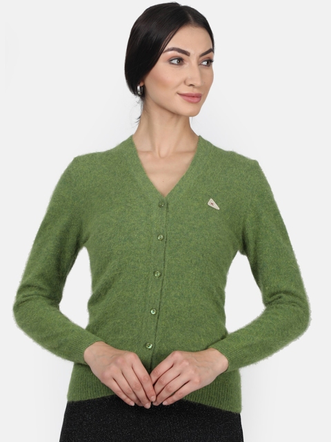 

Monte Carlo Women Green Self Design Cardigan Sweater