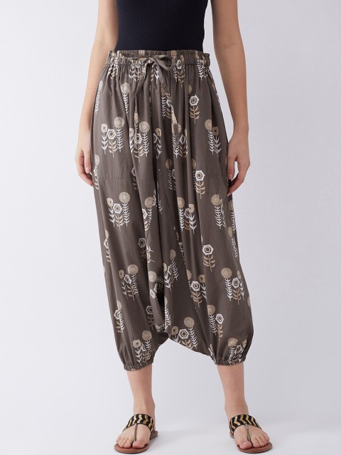 

InWeave Women Coffee Brown & White Printed Harem Pants