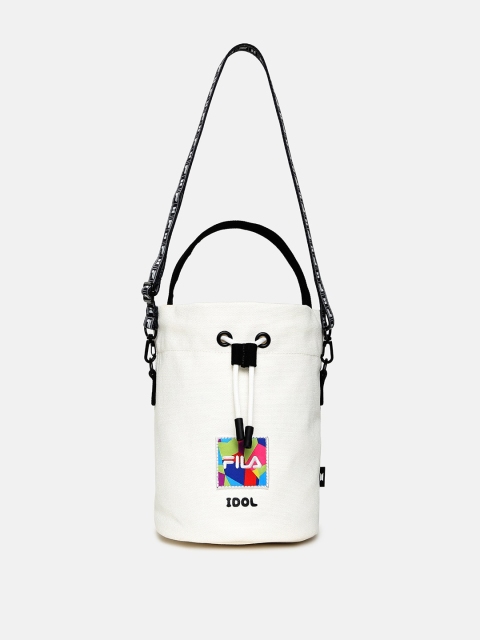 

FILA White Solid Handheld Bag