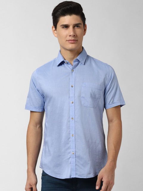 

Peter England Casuals Men Blue Slim Fit Solid Casual Shirt