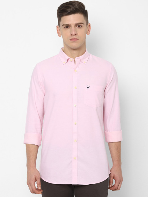 

Allen Solly Men Pink Slim Fit Solid Casual Shirt