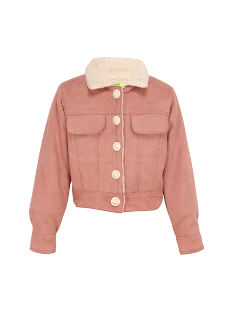 

CUTECUMBER Girls Pink Solid Tailored Jacket