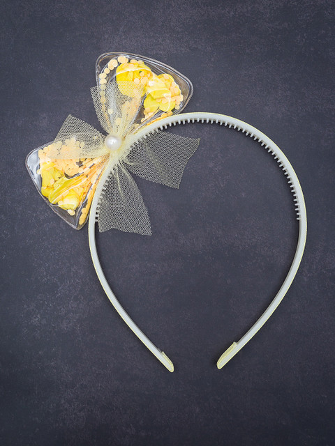 

Golden Peacock Yellow Embellished Hairband