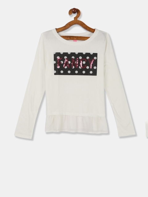 

The Childrens Place Girls White Embellished Top