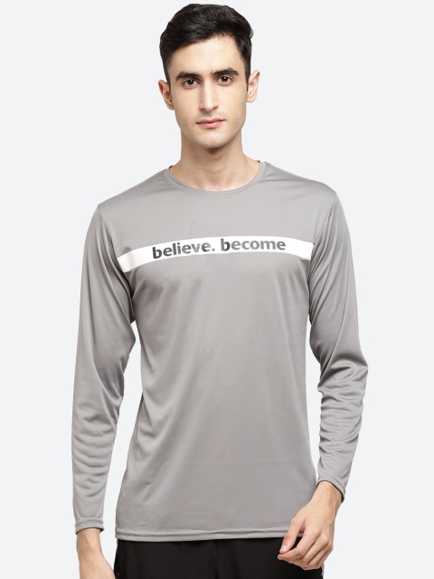 

SG Men Grey Printed Round Neck T-shirt