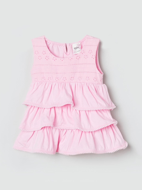

max Girls Pink Solid A-Line Dress