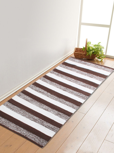 

Saral Home Unisex Brown & White Self Design Handloom Made Anti-Skid Yoga Mat