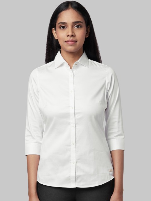 

Park Avenue Woman Women White Regular Fit Solid Casual Shirt