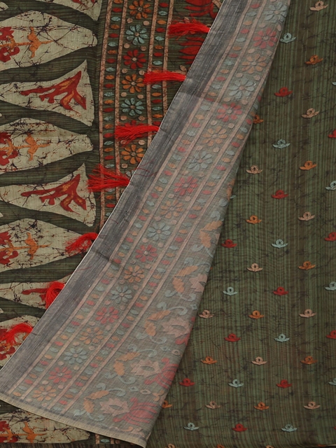 

Pothys Green Printed Saree