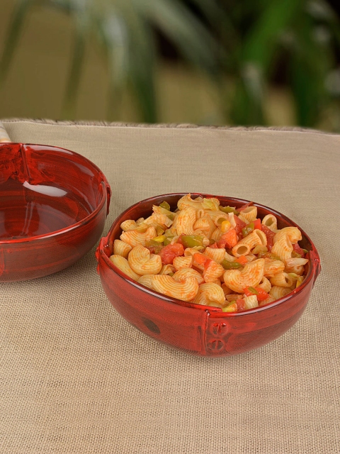 

StyleMyWay Unisex Set of 2 Red Hand Glazed Ceramic Serving Bowls