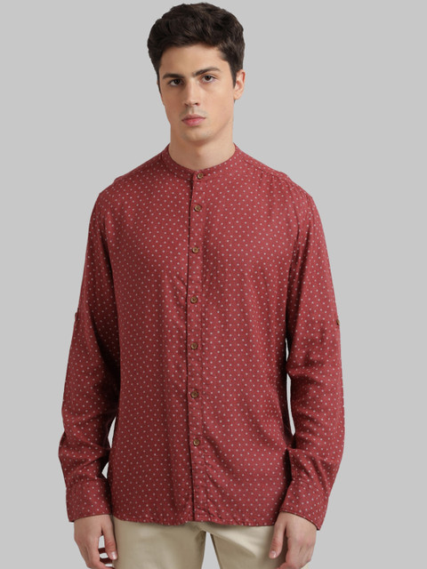 

Parx Men Red Regular Fit Printed Casual Shirt