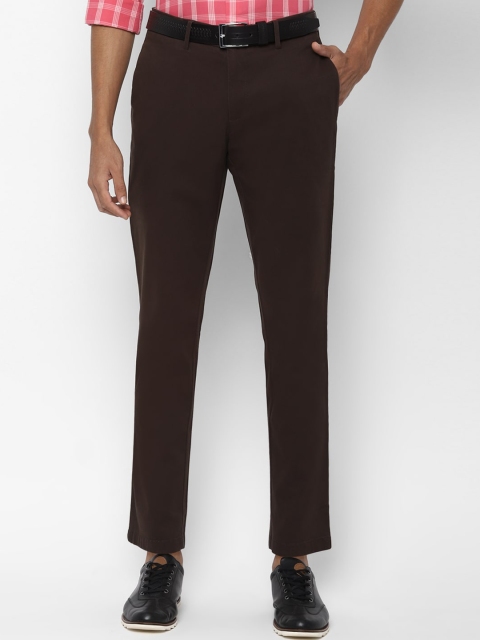 

Allen Solly Men Brown Slim Fit Self Design Regular Trousers