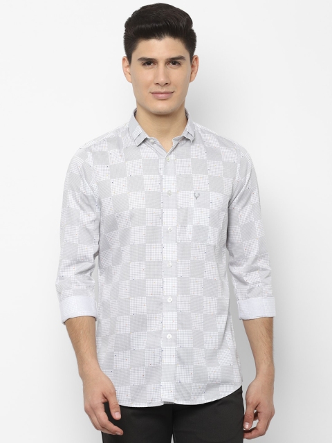 

Allen Solly Men White & Grey Slim Fit Checked Casual Shirt