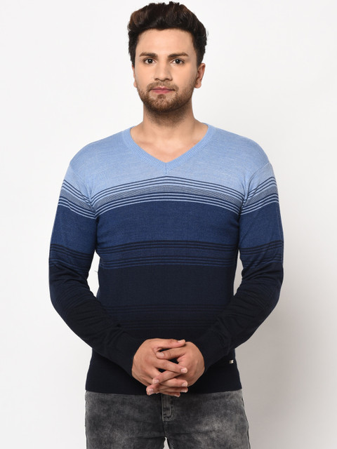 

98 Degree North Men Multicoloured Colourblocked Pullover Sweater, Multi