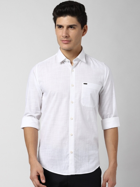 

Peter England Casuals Men White Contemporary Slim Fit Printed Casual Shirt