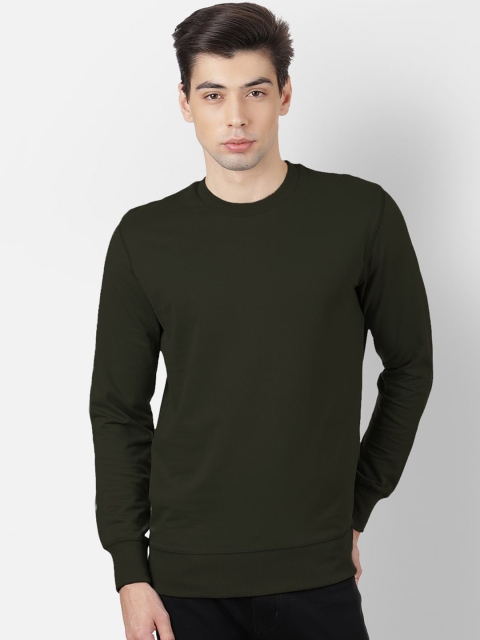 

Free Authority Men Olive Green Solid Sweatshirt