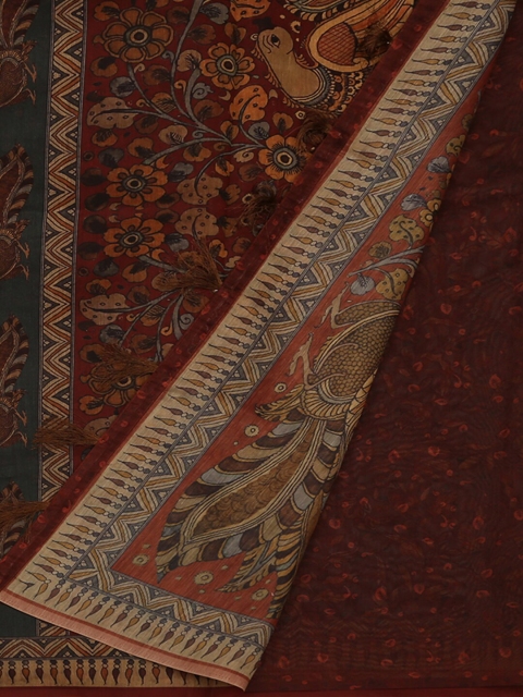 

Pothys Green & Maroon Printed Saree
