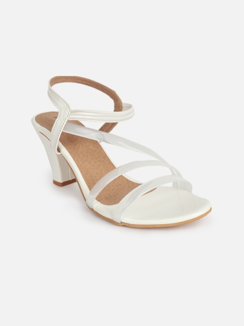 

SCENTRA Women White Solid Block Heels
