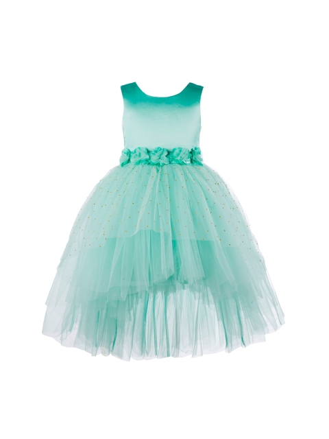 

Toy Balloon kids Girls Green Solid Maxi Dress