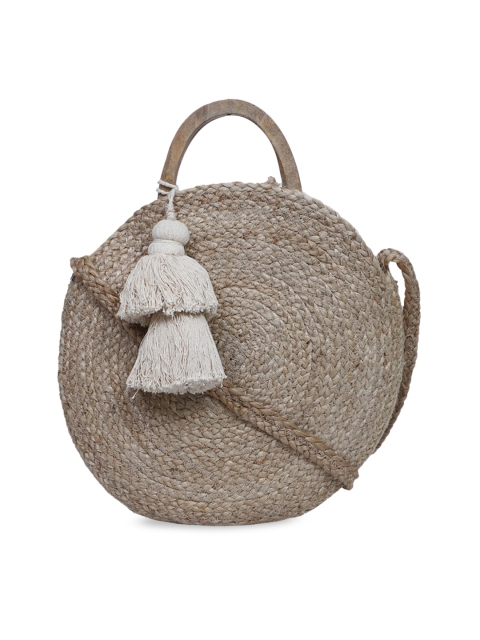 

Diwaah Beige Self Design Sling Bag
