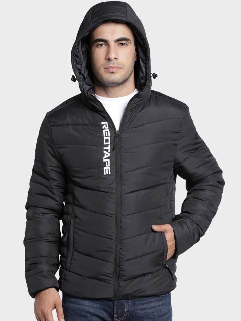

Red Tape Men Black Solid Puffer Jacket