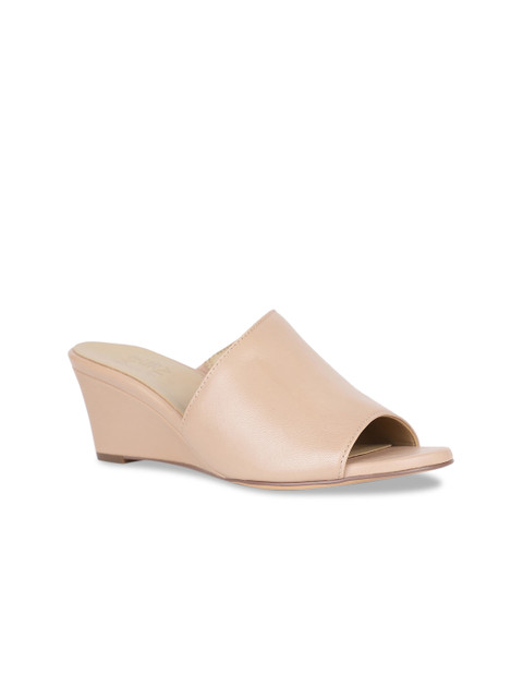 

Naturalizer Women Beige Solid Leather Peep Toes