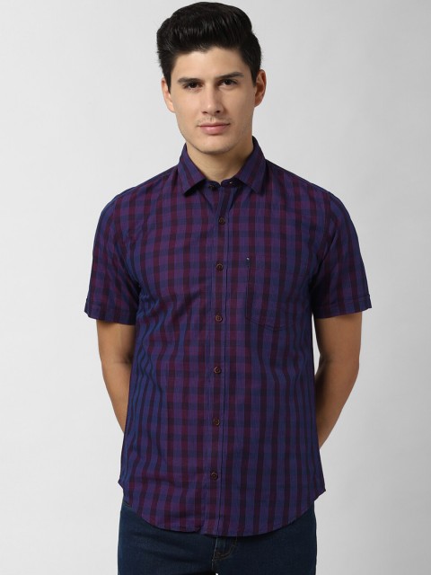 

Peter England Casuals Men Blue Slim Fit Checked Casual Shirt