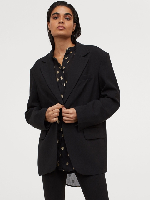 

H&M Women Black Printed Patterned Blouse