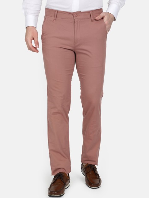 

Monte Carlo Men Pink Slim Fit Solid Chinos