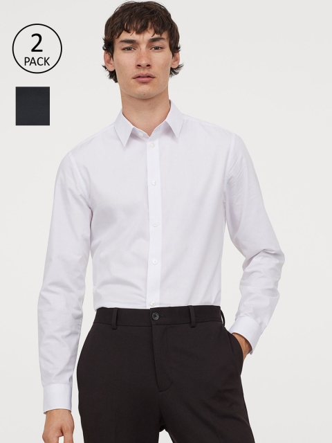 

H&M Men 2-pack Easy-Iron Shirts, White