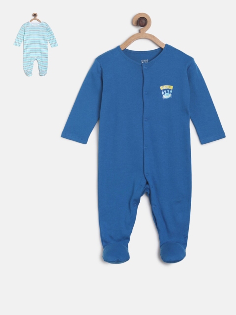 

MINI KLUB Boys Pack of 2 Blue Printed Sleepsuits