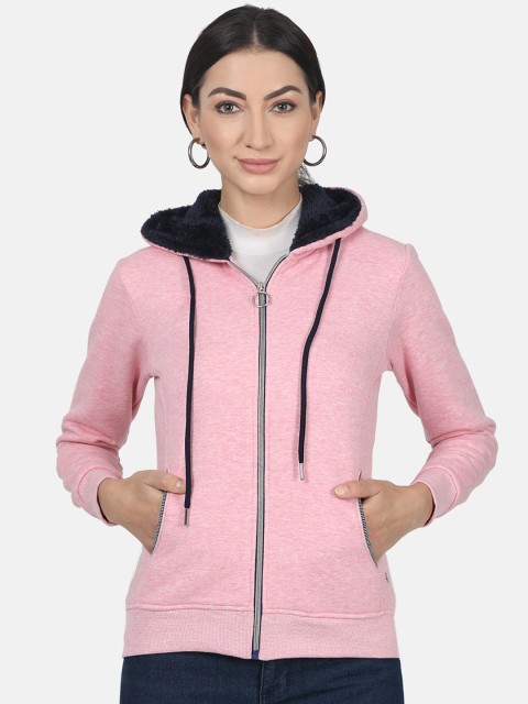 

Monte Carlo Women Pink Solid Hooded Sweatshirt