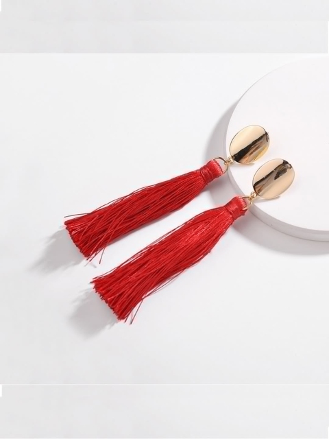 

AQUASTREET Red Geometric Hoop Earrings