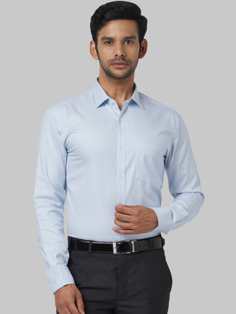 

Park Avenue Men Blue Regular Fit Self Design Formal Shirt