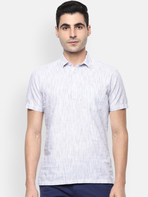 

Louis Philippe Sport Men White Slim Fit Striped Casual Shirt