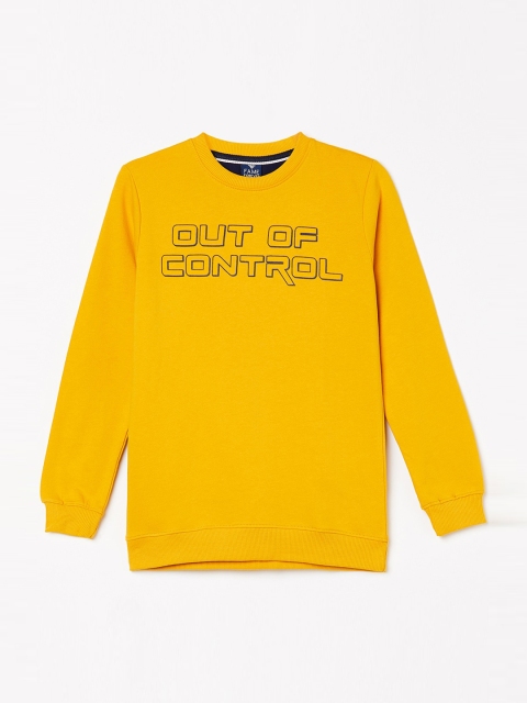 

Fame Forever by Lifestyle Boys Mustard Yellow Printed Sweatshirt