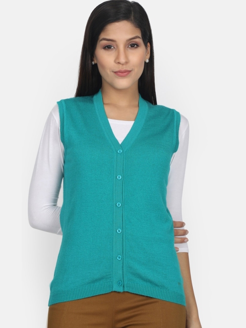 

Monte Carlo Women Green Solid Cardigan Sweater
