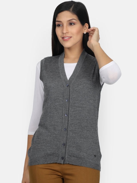 

Monte Carlo Women Grey Solid Cardigan Sweater
