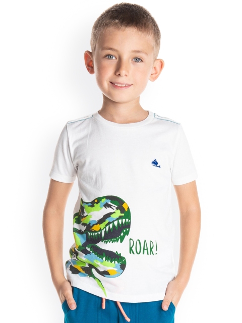 

Cherry Crumble Unisex Kids White Printed Round Neck T-shirt